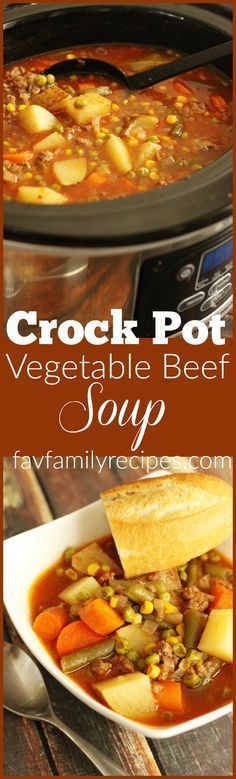 The easiest soup you will ever make. Really. This vegetable beef soup is one of my favorite meals to do in the Crock Pot because