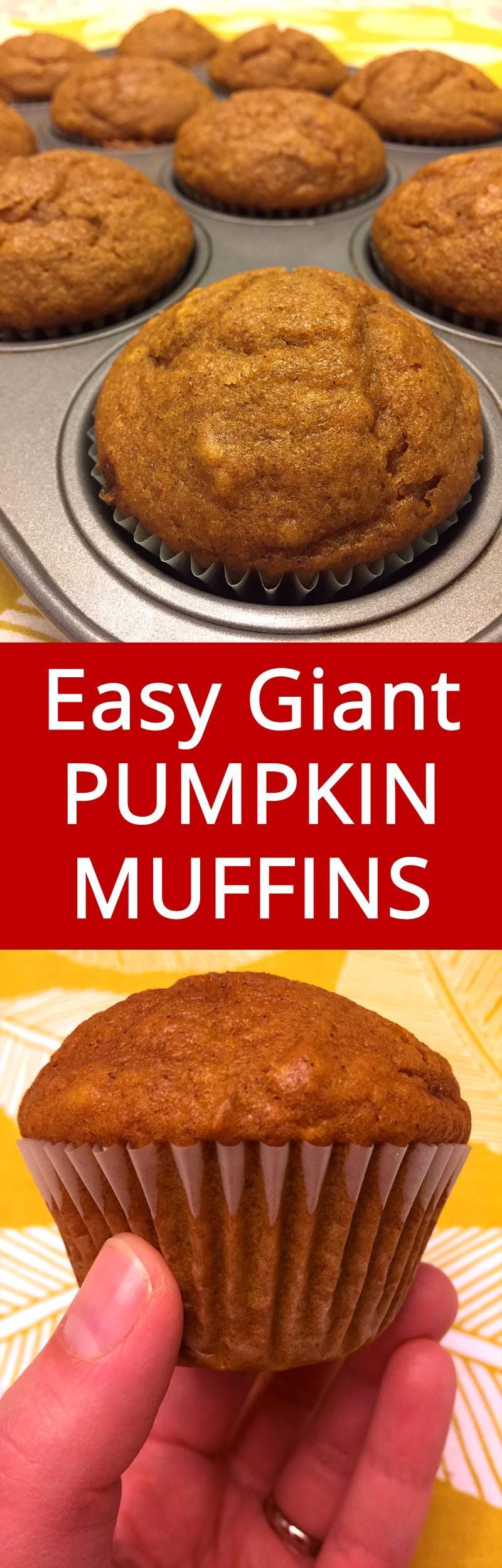 These pumpkin muffins are truly huge and moist, and the texture is best ever!  I love these muffins! | MelanieCooks.com