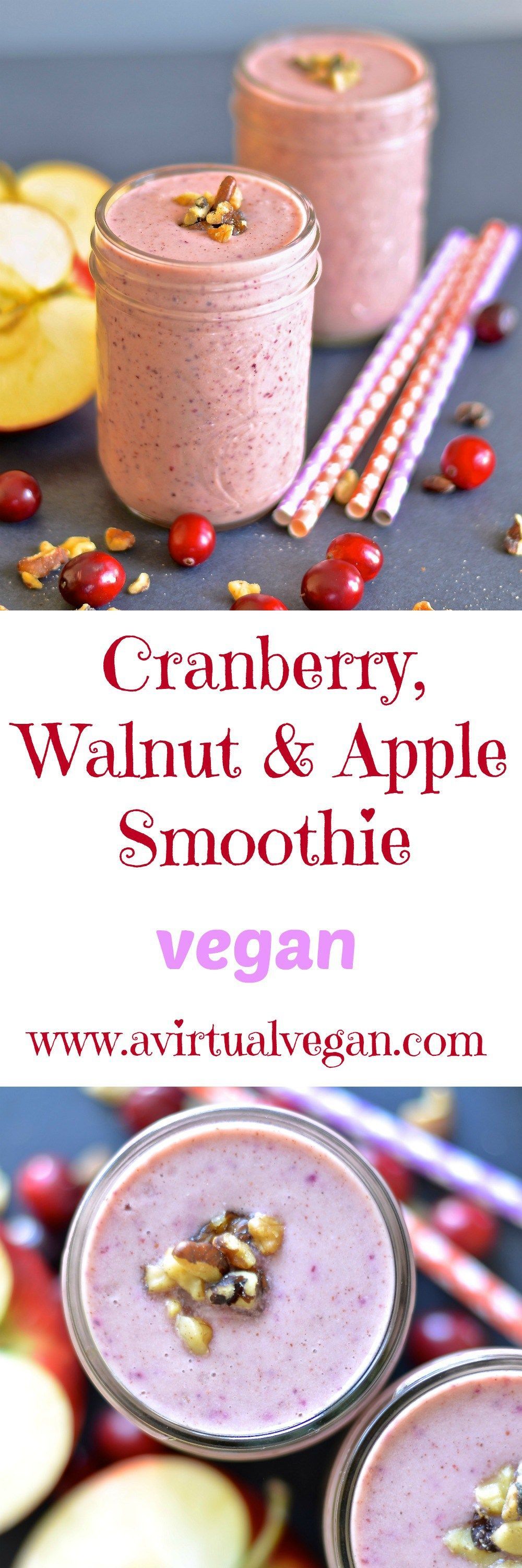 This creamy Cranberry, Walnut & Apple Smoothie is perfect for the holidays and will really hit the spot with it’s warm & spicy