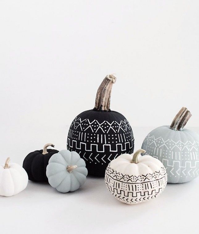 Upgrade your pumpkins with chalkboard paint this Halloween.