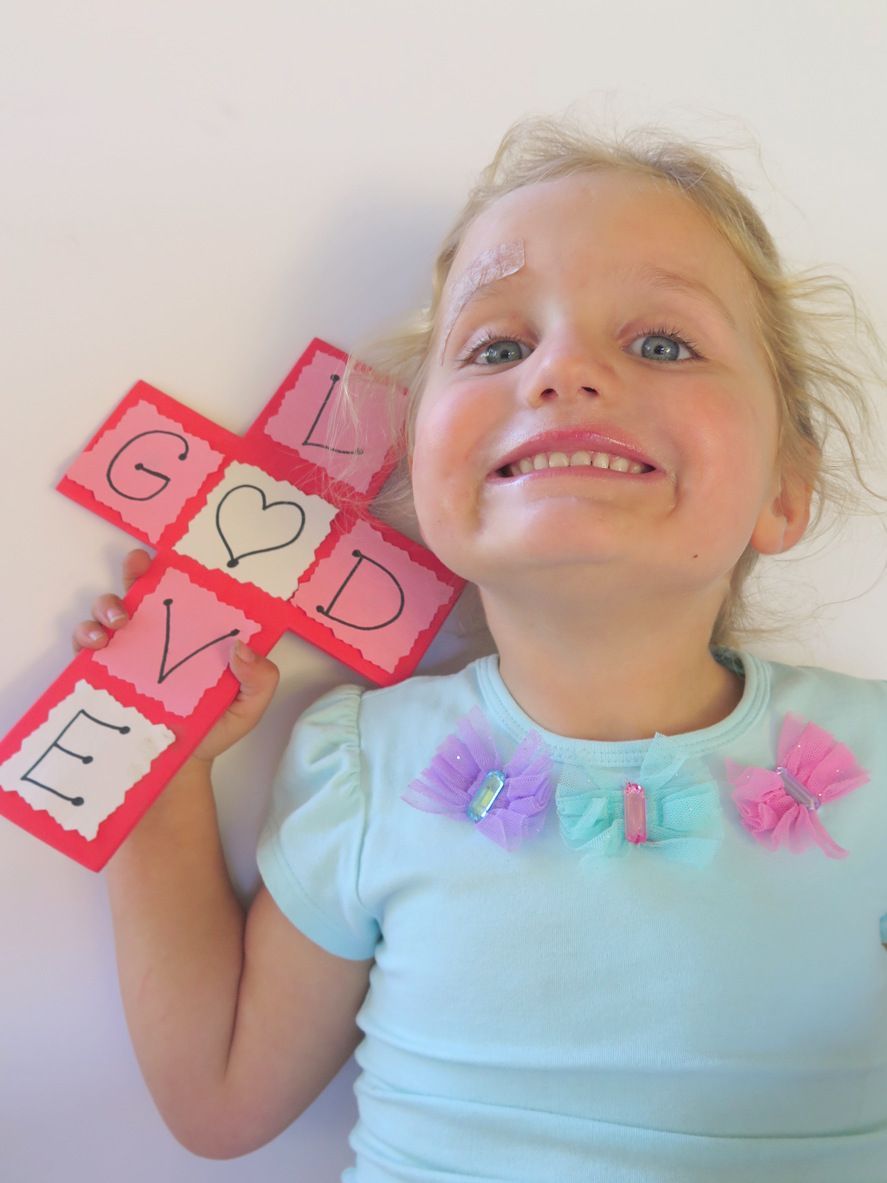 VALENTINE’S GOD’S LOVE CROSS – a simple Valentine’s Day craft activity & Bible lesson. Also, teaches letters and matching skills