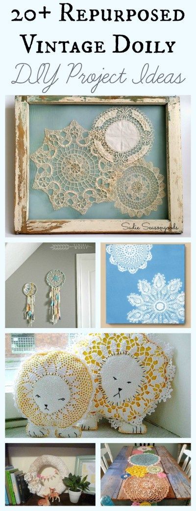 Vintage doilies are a blank canvas just begging to be repurposed or upcycled into any number of things- wall art, pills, hanging