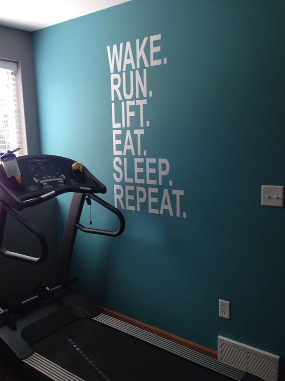 Wake Run Lift Eat Sleep Repeat, Wall Decor Vinyl Decal Gym Workout Motivation Quote