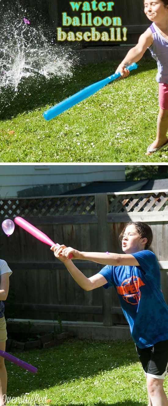 Water Balloon Baseball | 16 DIY Summer Activities for Kids Outside | Fun Summer Ideas for Kids Outside Games