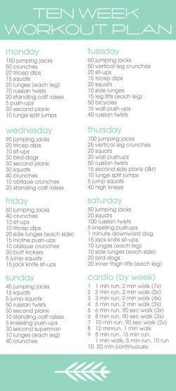 Workout plan, looks doable!