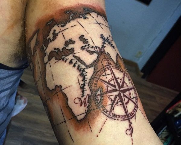 world map tattoo design