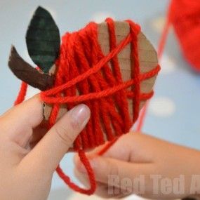 Yarn Wrapped Apples from Red Ted Art