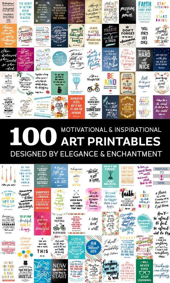 100 inspiring and motivational art printables, designed by Elegance and Enchantment. Sign up for a subscription to gain access to
