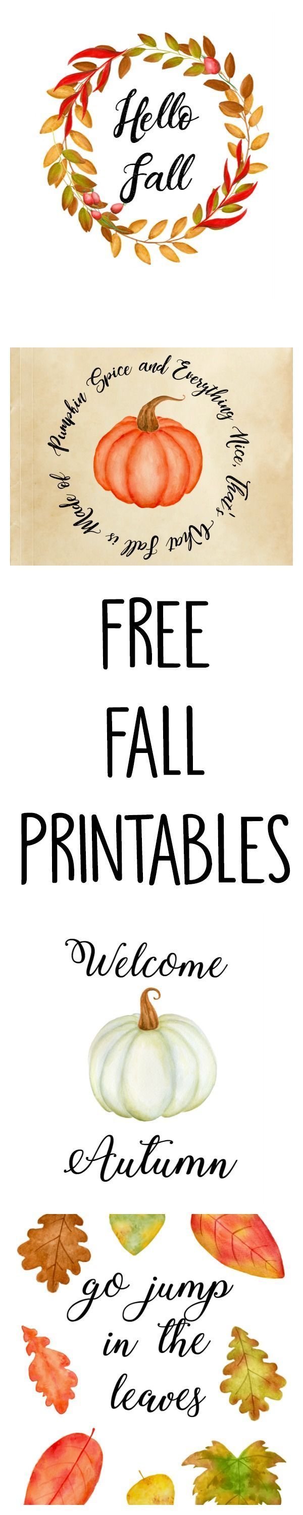 5 Free Fall Printables. These would add such a pretty fall touch to my home decor.