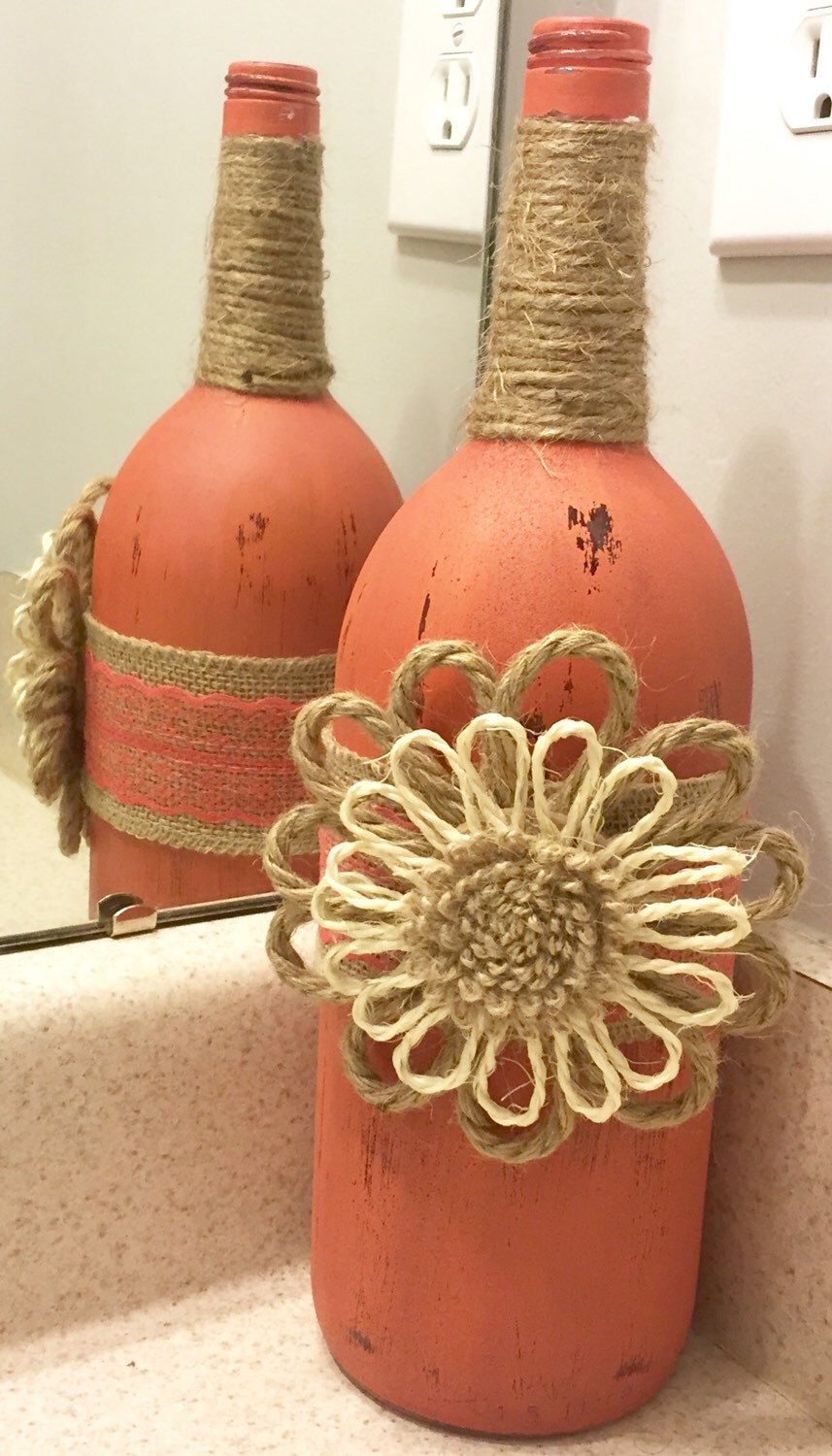 A personal favorite from my Etsy shop https://www.etsy.com/listing/293727001/large-distressed-wine-bottle-with-burlap