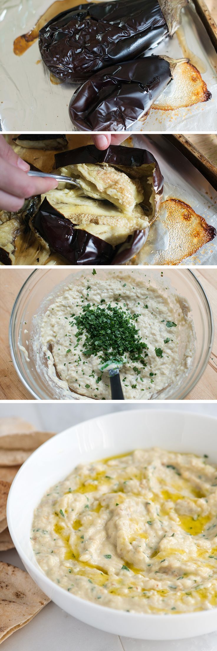 Baba Ganoush Recipe – It’s made from roasted eggplants, tahini and garlic and tastes incredible! From inspiredtaste.net |