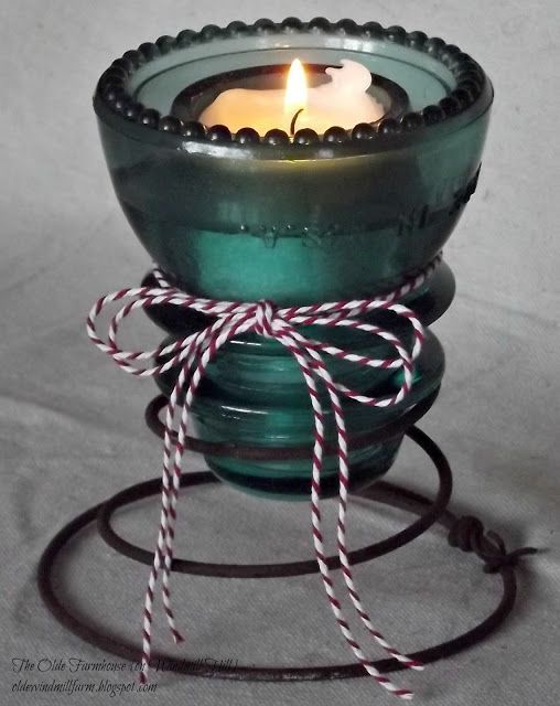 bedspring crafts | glass insulators and rusty bed springs