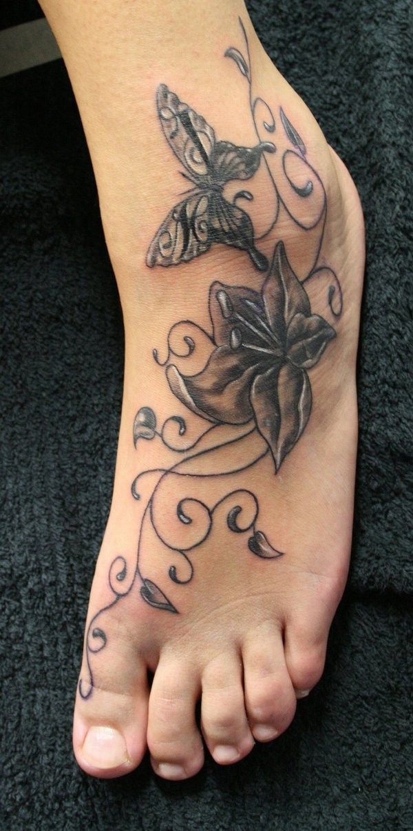 Butterfly Tattoo on Foot.