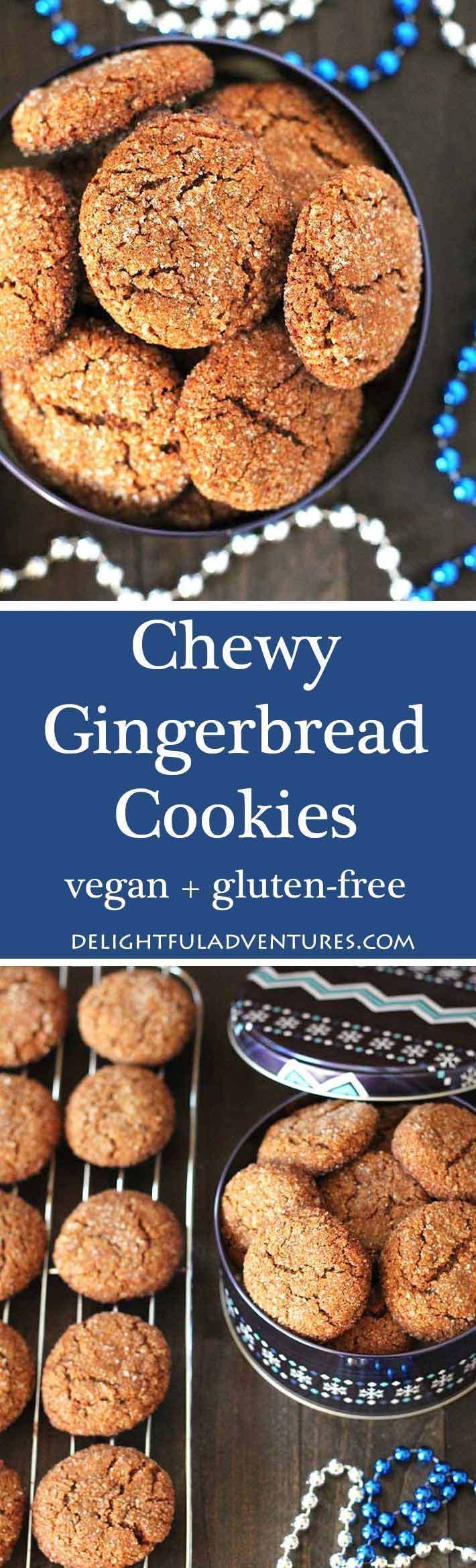 Chewy, perfectly spiced, vegan gluten free gingerbread cookies that will make a nice addition to your Christmas baking list and