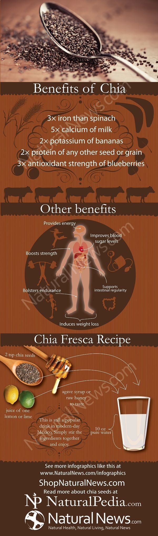 Chia seeds are really good for you. Some people just add a TBSP or two to just about everything. They’re also a good choice for