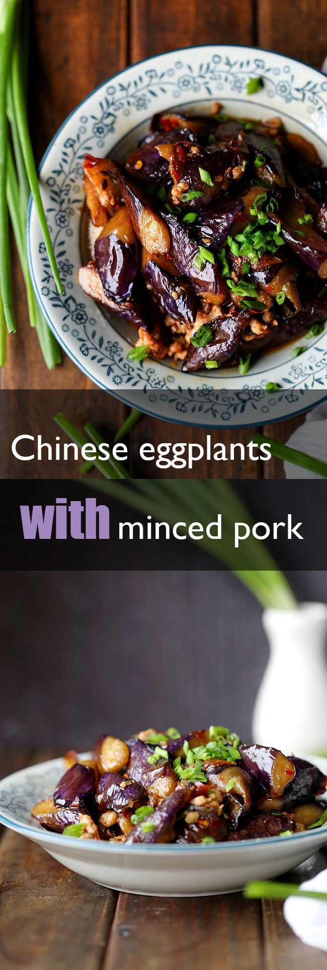 Chinese #eggplant with minced pork–a savory and popular Chinese eggplant recipe