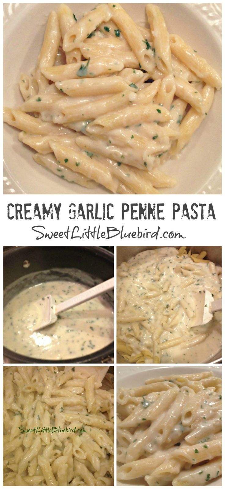 CREAMY GARLIC PENNE PASTA – Quick, easy and so delicious, perfect for garlic and pasta lovers and kid approved! |