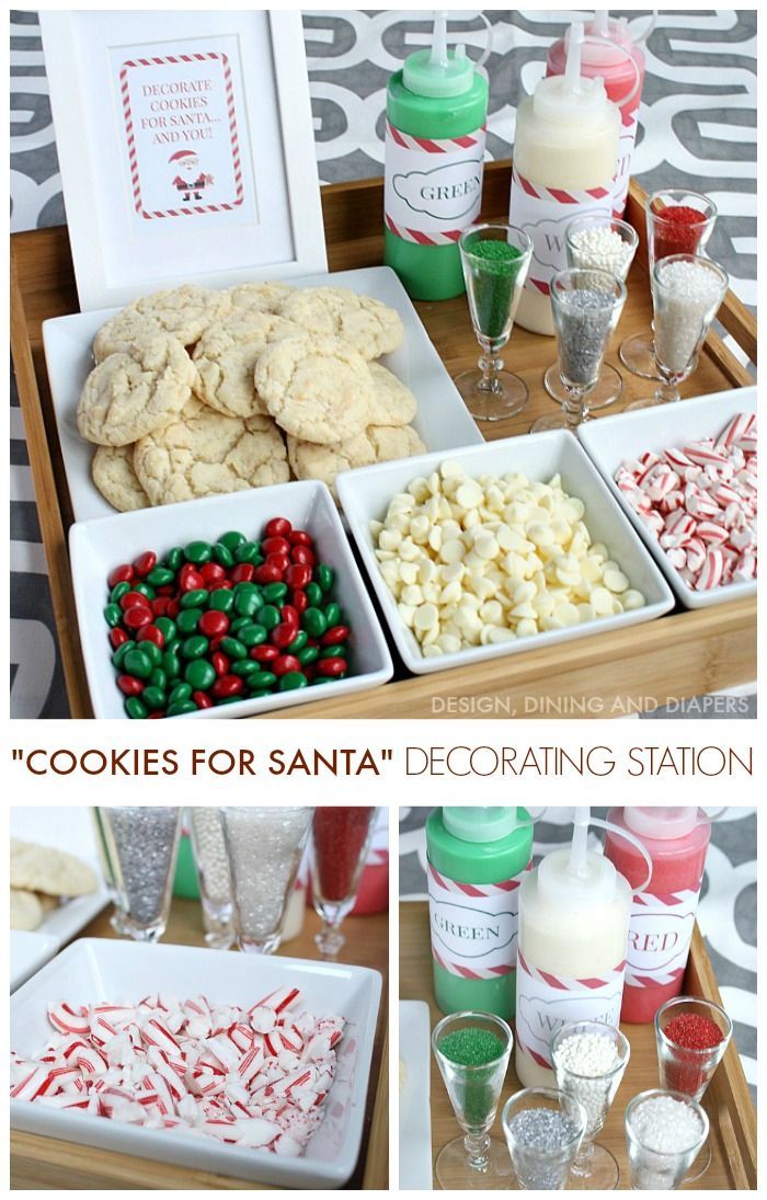 Create a Christmas Cookie Decorating Station for your next holiday party! Perfect for kids and adults and Santa will love them!