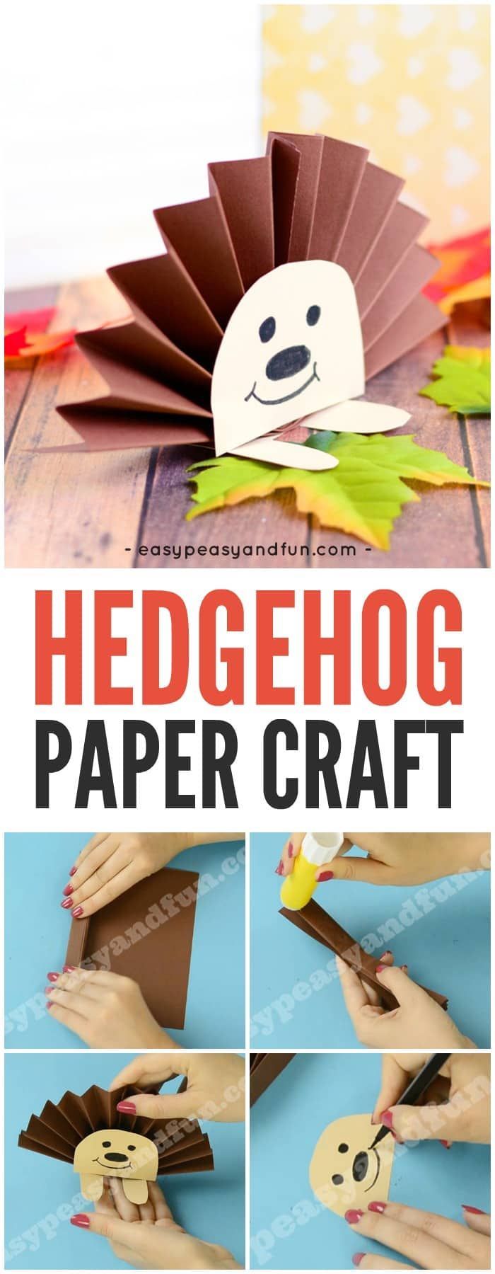 Cute Paper Rosette Hedgehog Craft for Kids