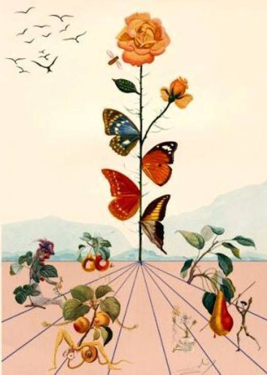 Dali Flower, 1969 Salvador Dali, possibly part of the Alice in Wonderland collection?