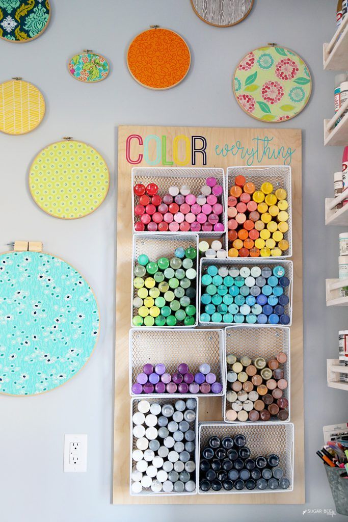 DIY craft paint storage organzier idea from MichaelsMakers  Sugarbee Crafts