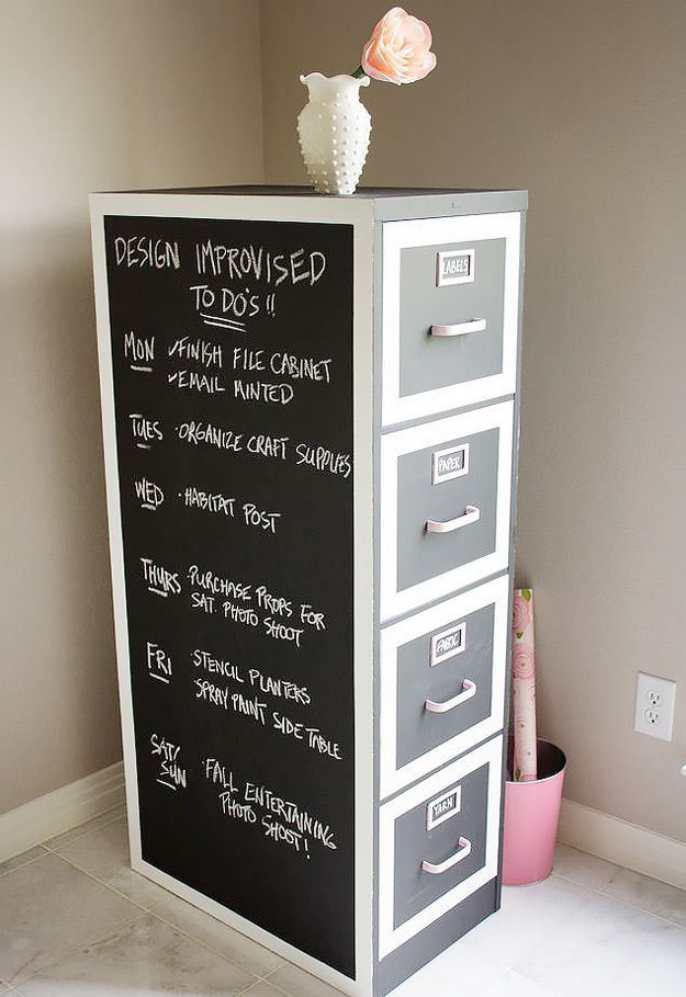 DIY Craft Room Ideas and Craft Room Organization Projects –  File Cabinet Makeover For Craft Lovers  – Cool Ideas for Do It