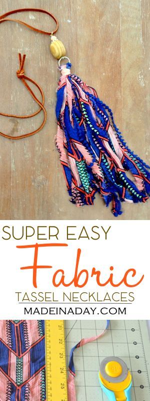DIY Fabric Tassel Necklaces, fabric & ribbon tassel necklaces, easy jewelry DIY, ribbon tassel, shabby boho tassel, bohemian