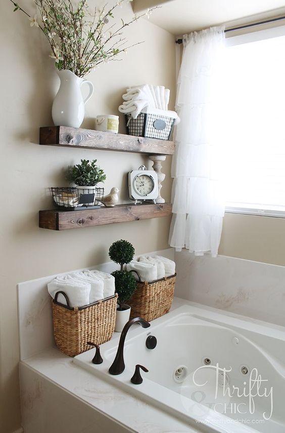 DIY Floating Shelves just like the ones from Fixer Upper! Make 2 of these for…