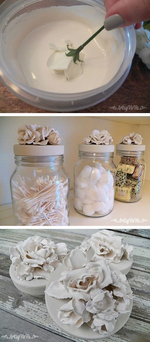 DIY Flower Jars — such a cute and fun home decor craft idea using plaster of paris!