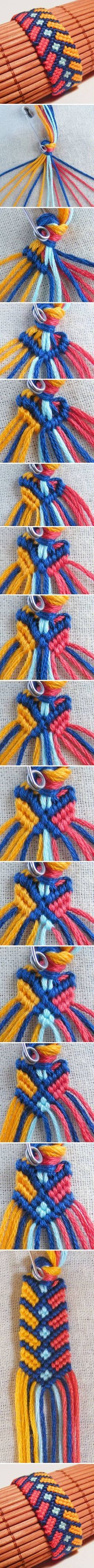 DIY Stylish Square Knot Macrame Bracelet