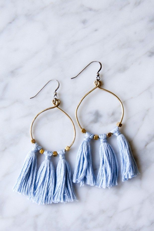 DIY Tassel and Brass Earrings