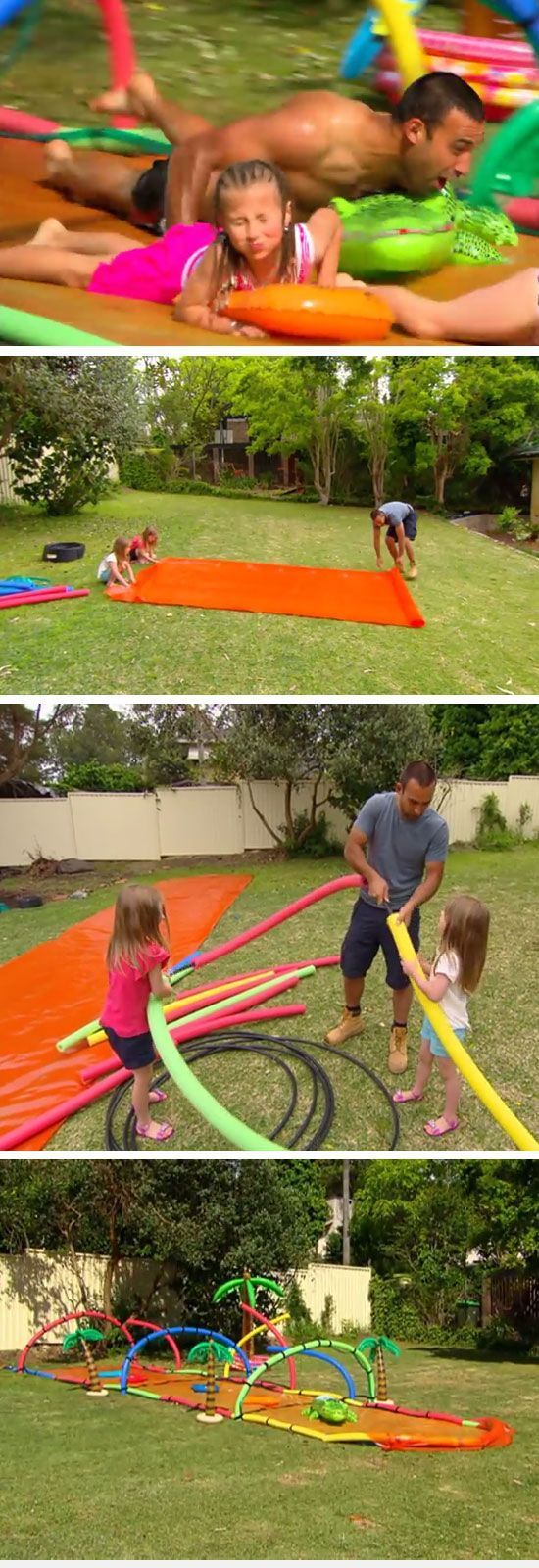 DIY Water Slide | 16 DIY Summer Activities for Kids Outside | Fun Summer Ideas for Kids Outside Games