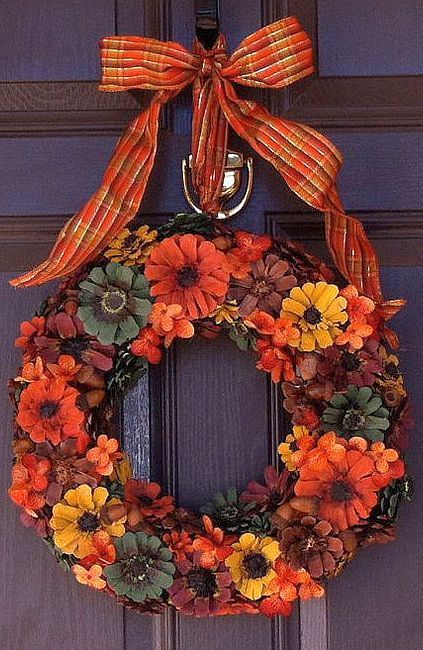 Dyed or Painted Pinecone Wreath