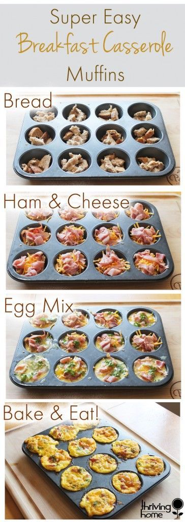 Easy breakfast casserole muffin recipe. Simple ingredients that you likely have in your kitchen can make this fabulous, freezer