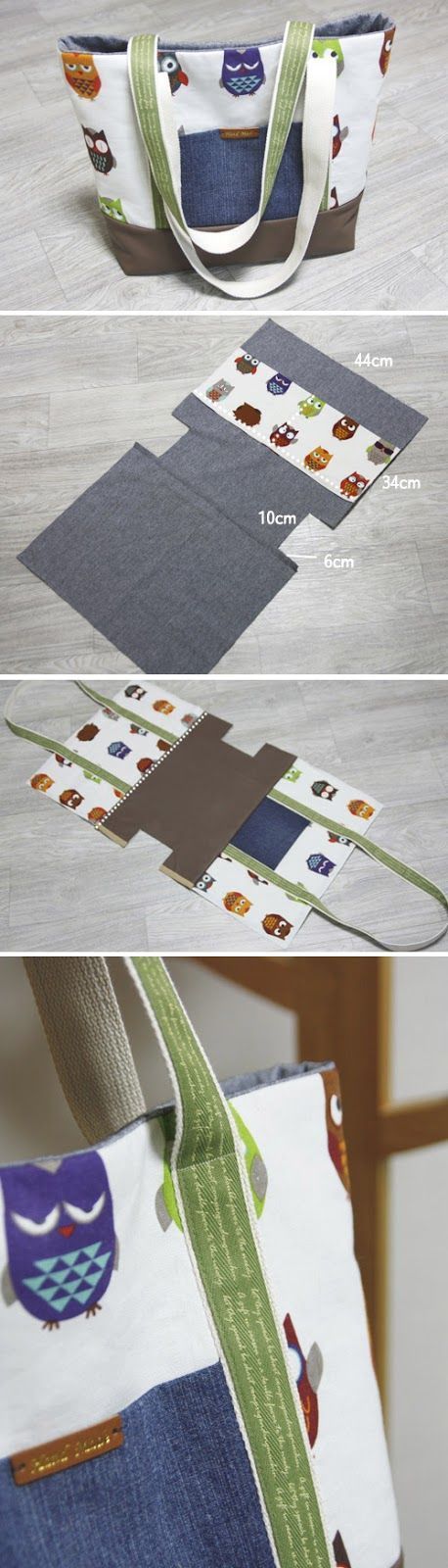 Easy Canvas Tote Bag with Pocket. Step by step DIY Tutorial. http://www.handmadiya.com/2015/11/diy-canvas-tote-bag.html
