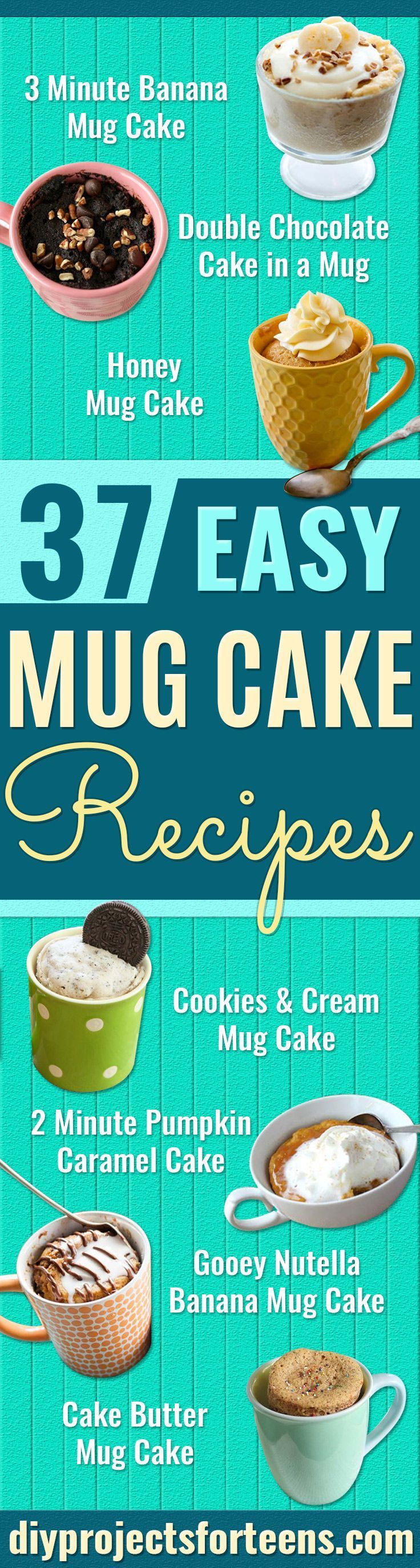 Easy Mug Cake Recipes – Best Microwave Cakes and Ideas for Baking Ckae in The Microwave – Chocolate, Vanilla, Healthy,