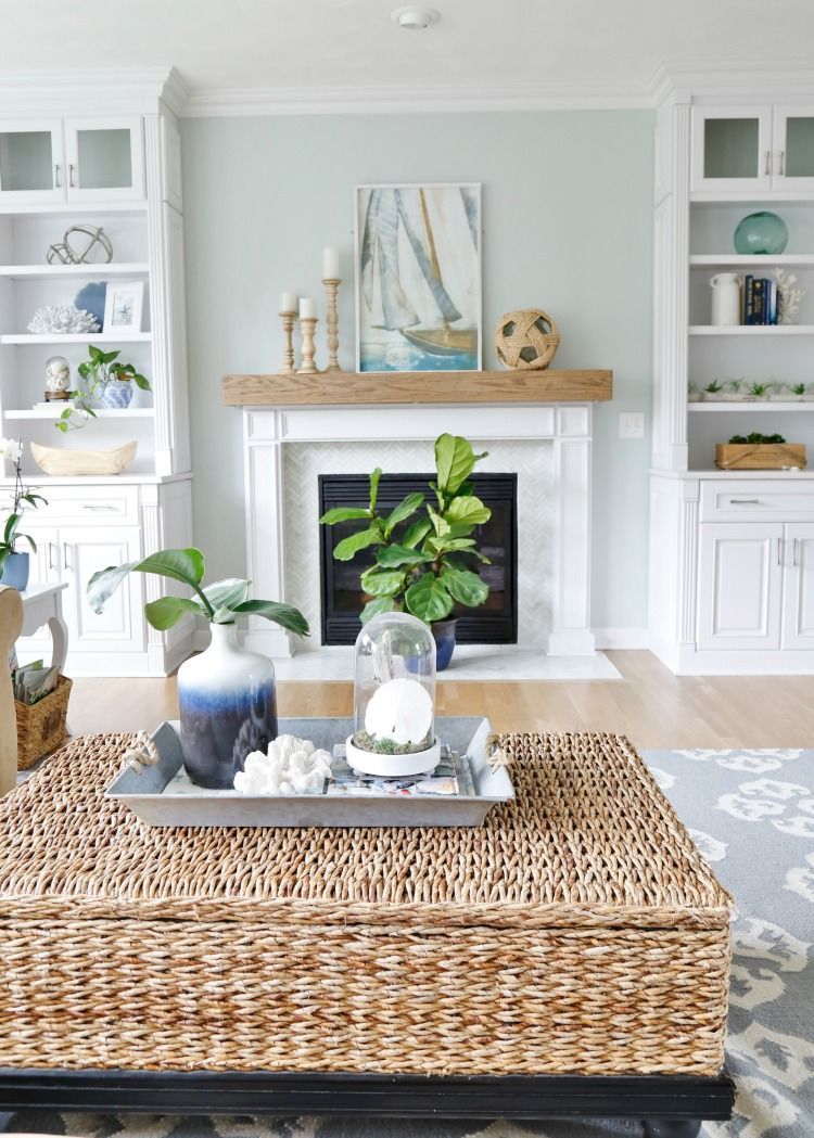 Escape to the sea with this summer blues coastal family room tour! Get easy coastal decorating ideas to transform your home into a