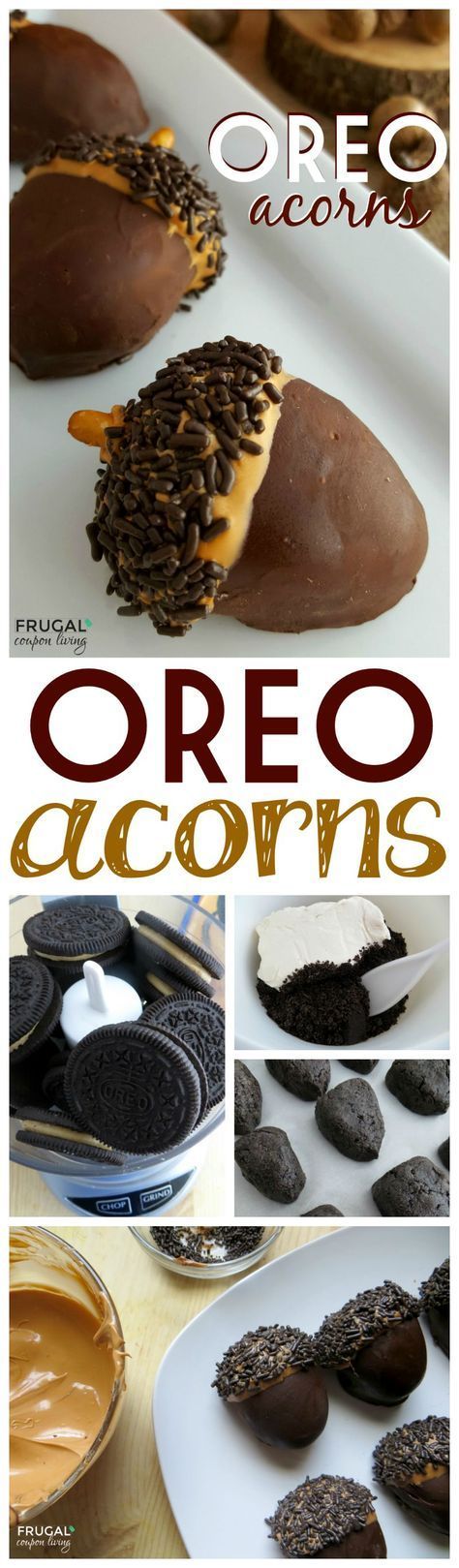 Fall Kid’s Food Craft – easy to make Edible OREO Acorns. Recipe details on Frugal Coupon Living. This is a great fall recipe for