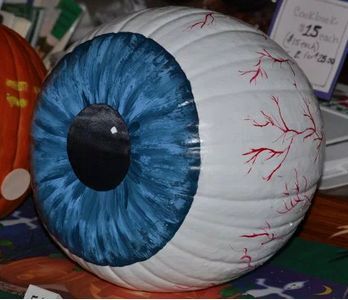 Freaky eyeball pumpkin requires no carving.