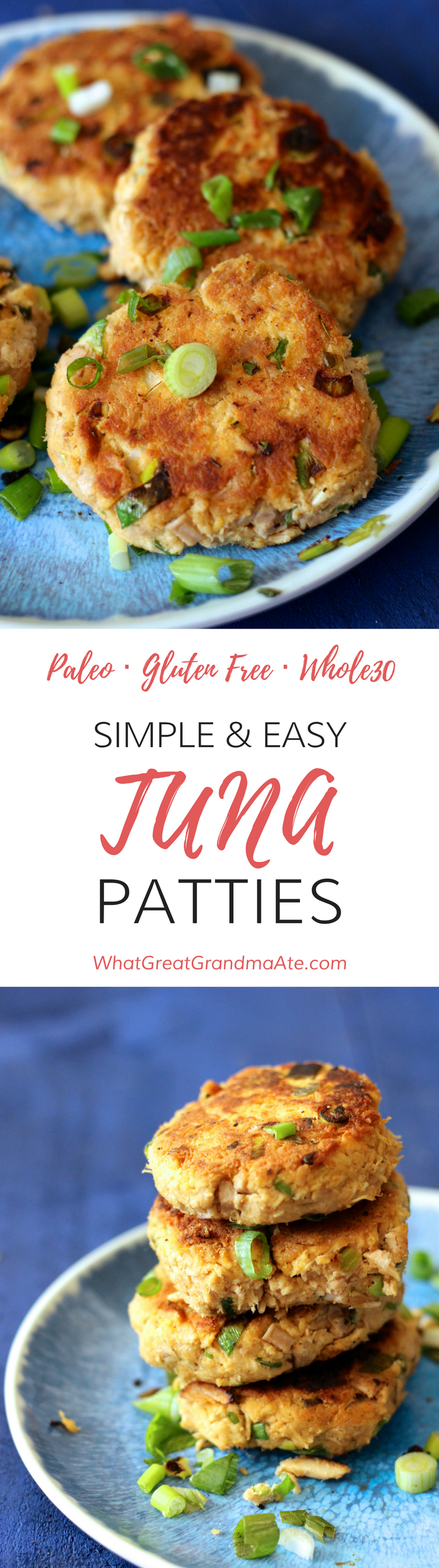 Gluten free and paleo tuna patties that take less than 15 minutes to make! It’s a delicious simple recipe your family will love.