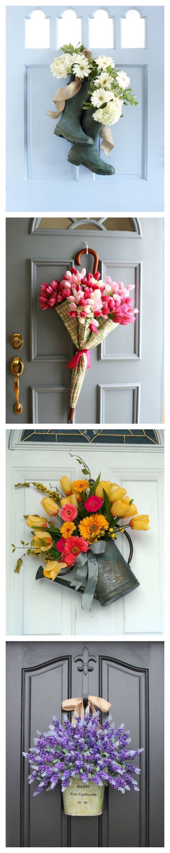 Go Beyond Wreaths with Unusual Door Decorations for Spring #DIY