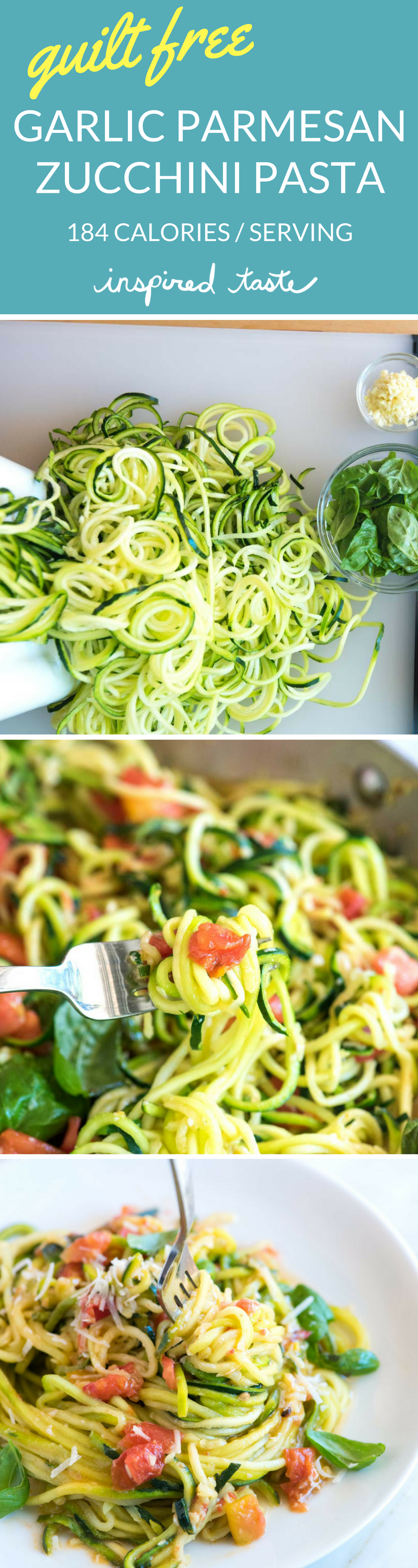 Guilt-Free Garlic Parmesan Zucchini Noodles Pasta Recipe — How to make our 20-minute zucchini noodle pasta recipe with garlic,