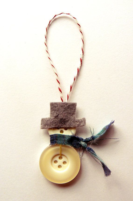 Handmade Button Snowman or Snowwoman Christmas by turnipmims