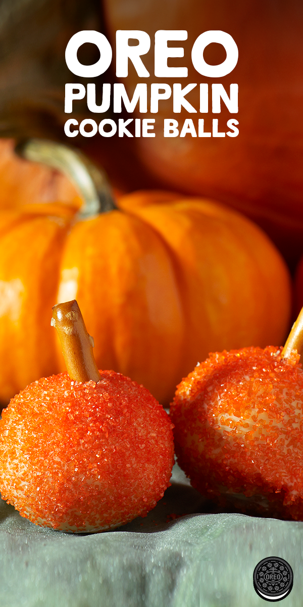 Harvest some fall flavors with a bite sized pumpkin patch made up of OREO cookie balls.