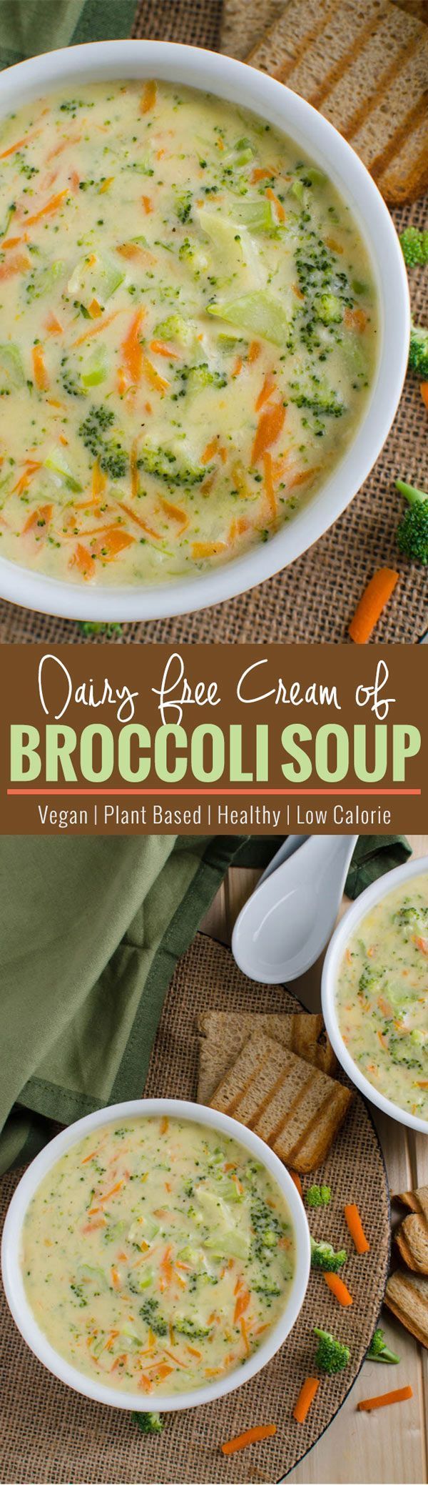 Healthy broccoli soup – prepared using all healthy & clean ingredients. It is also vegan, plant based and a low calorie soup. |