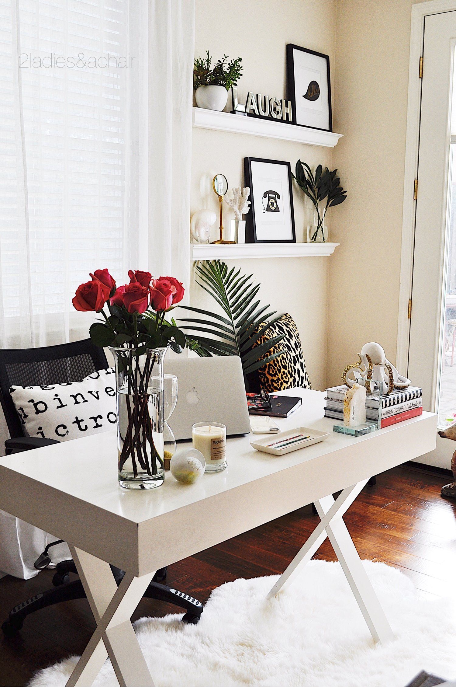 I love the way my home office refresh looks! I think it has inspired me to continue this light, bright, nautical theme throughout