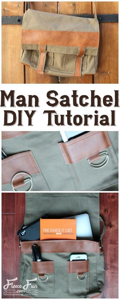 I love this How to make a Man Satchel DIY tutorial. It’s the perfect handmade gift idea for this guy I know. I love all the faux