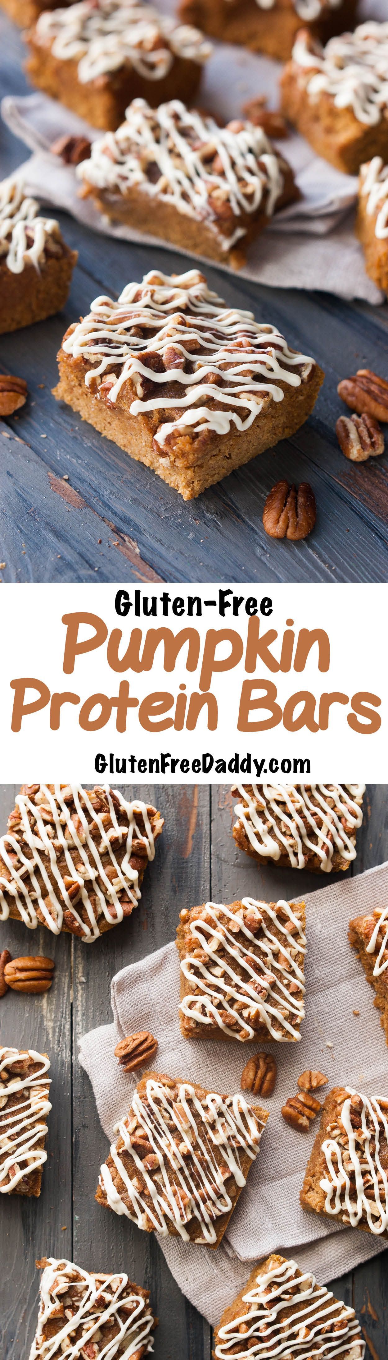 I love to make these pumpkin protein bars because you can’t taste the protein powder, so myself and kids actually take our protein