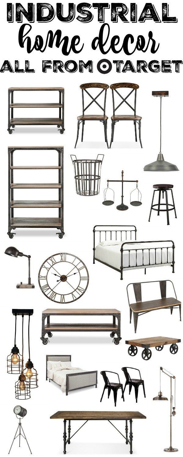 Industrial Home Decor All From Target – a great source for amazing industrial furniture & home decor.