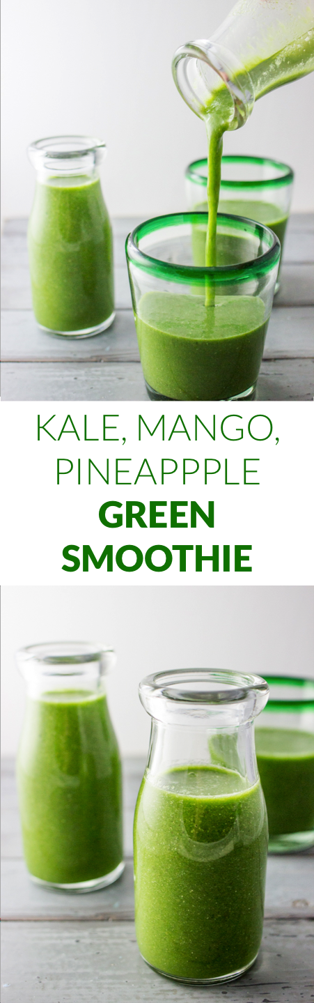 Kale mango pineapple smoothie | savorytooth.com